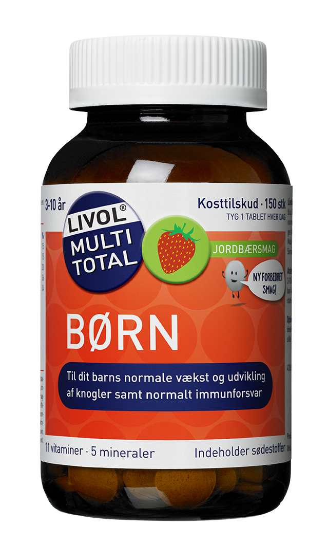 Livol Multi Total Børn Jordbær - Vitaminer Og Mineraler Til Børn.