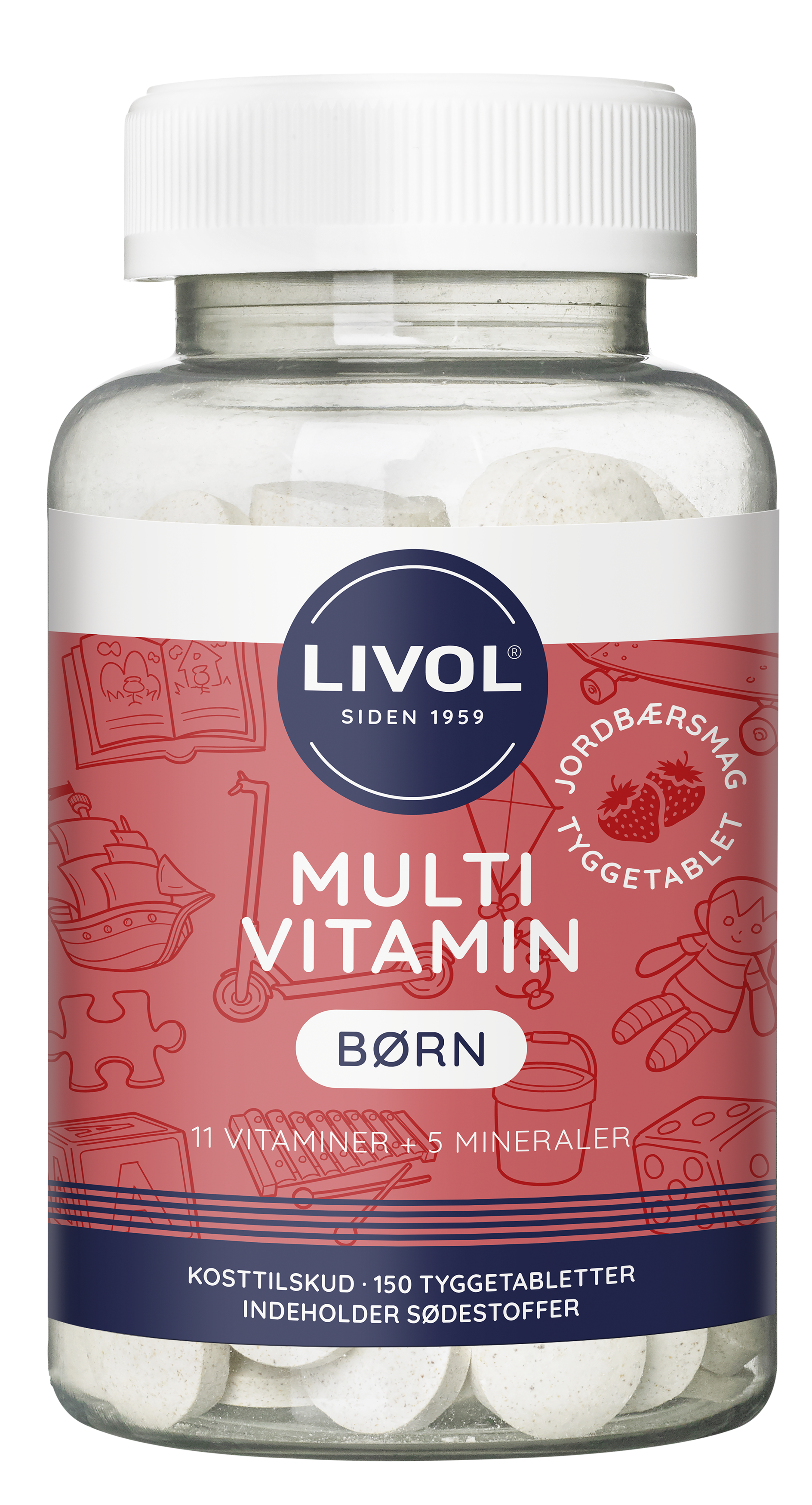 multi vitamin børn tyggetablet jordbær