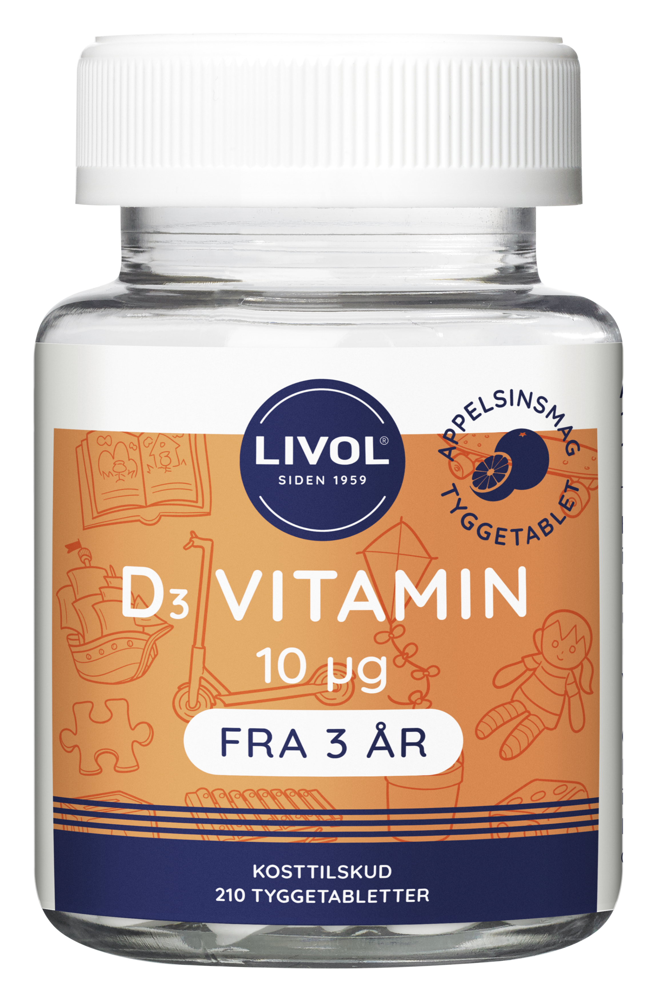 D vitamin tyggetablet appelsinsmag